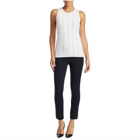 Theory Becker Stretch Classic Skinny Black Pants Women's Size 10 - Picture 1 of 8